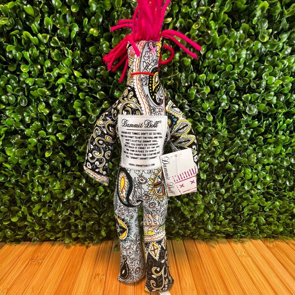 NWT Dammit Doll Limited Edition Paisley Print Stress Toy Adult Plush Gag Gift